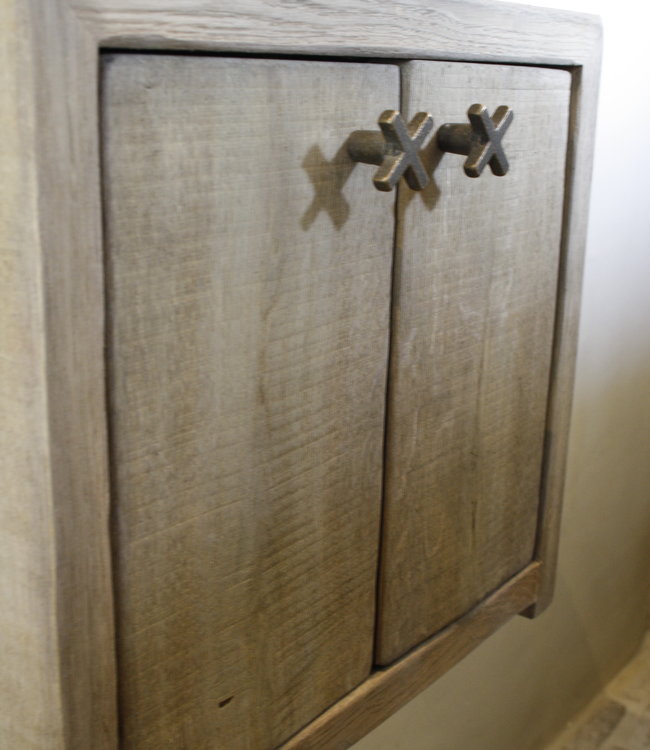 Rene Houtman Zwevend Toiletmeubel Eiken Deurtjes L39xH35 cm