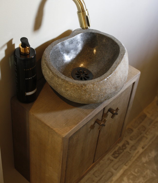 Rene Houtman Zwevend Toiletmeubel Eiken Deurtjes L39xH35 cm