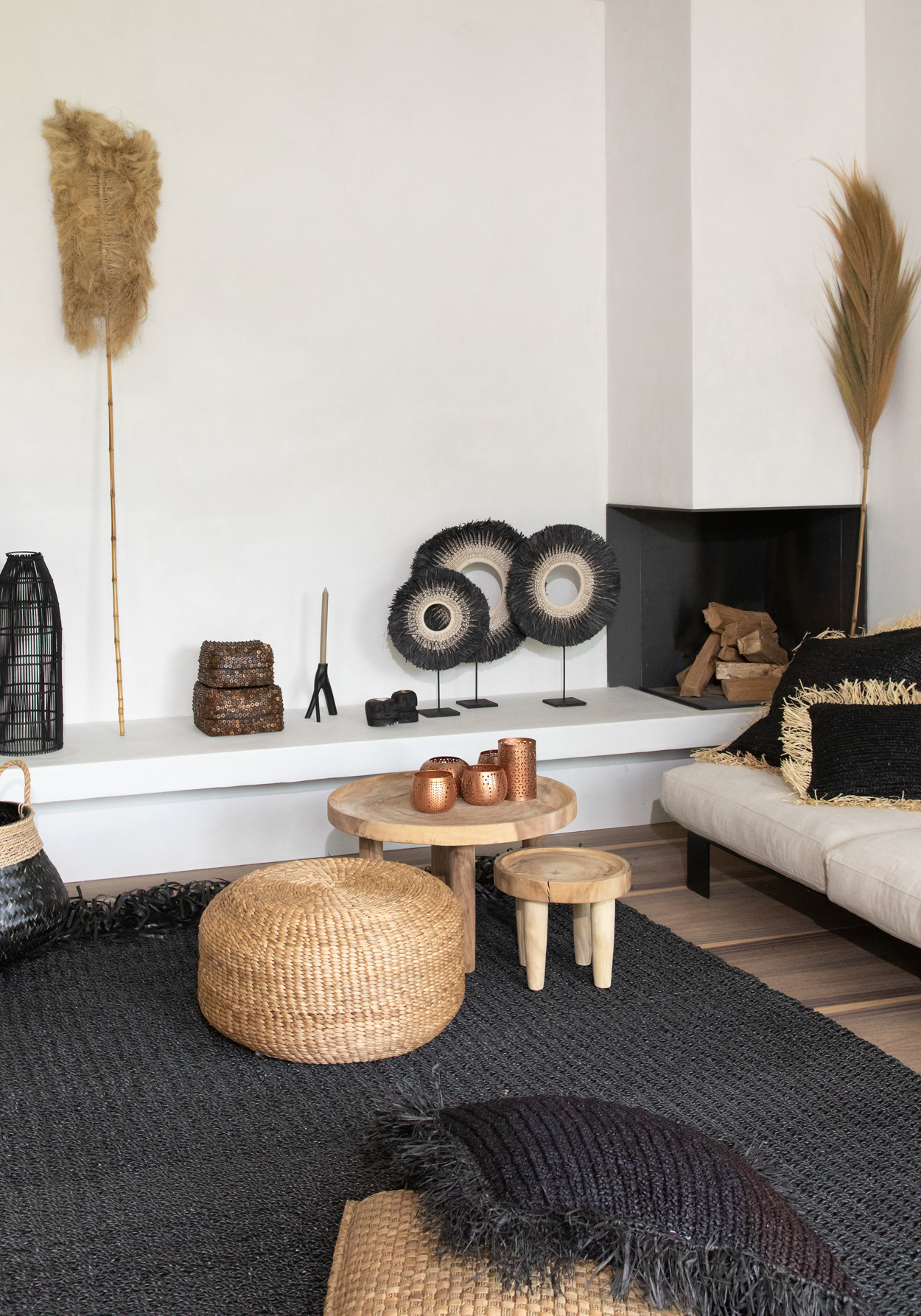 Bazar Bizar The Fringed Carpet - Zwart - 180x240 cm