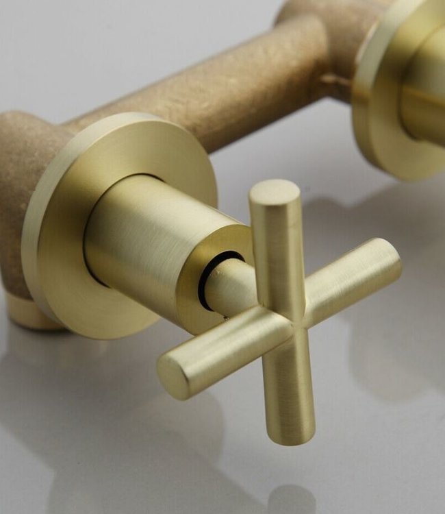 Rene Houtman Inbouw Muurkraan - Geborsteld Goud