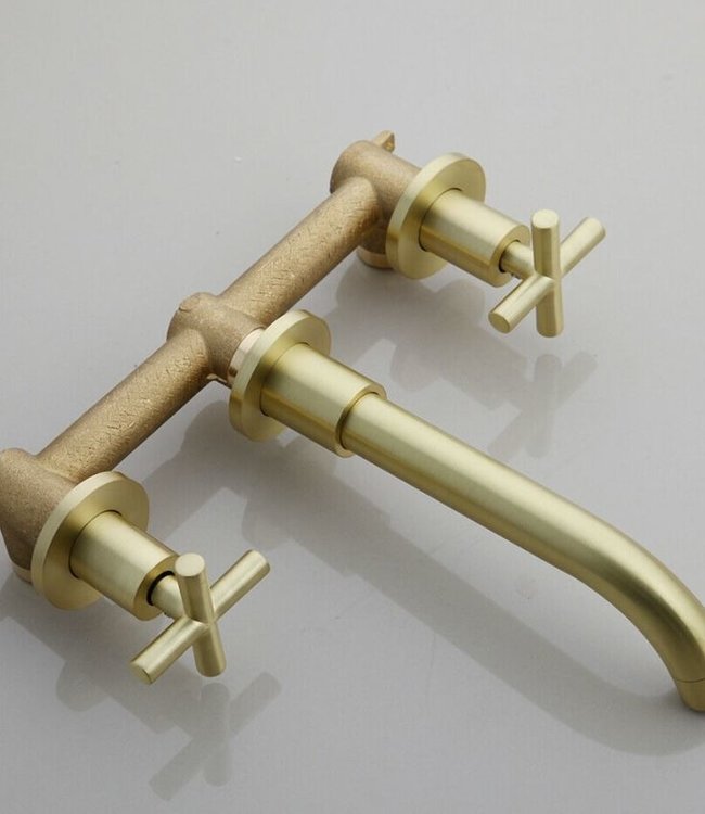 Rene Houtman Inbouw Muurkraan - Geborsteld Goud