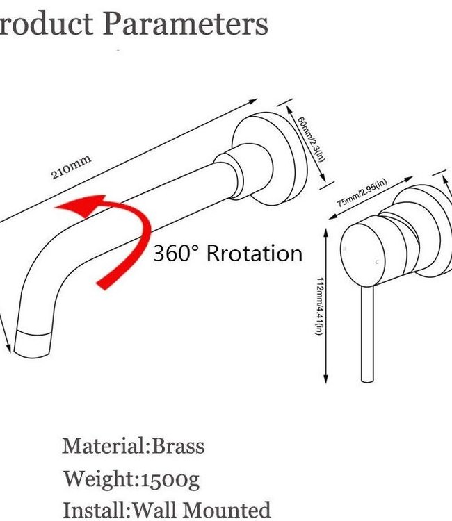 Rene Houtman Ingebouwde Muurkraan - Brons met los binnenwerk