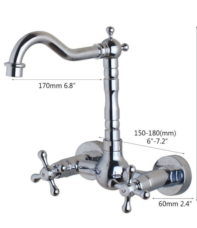 Rene Houtman Nostalgische Muurkraan - Chroom