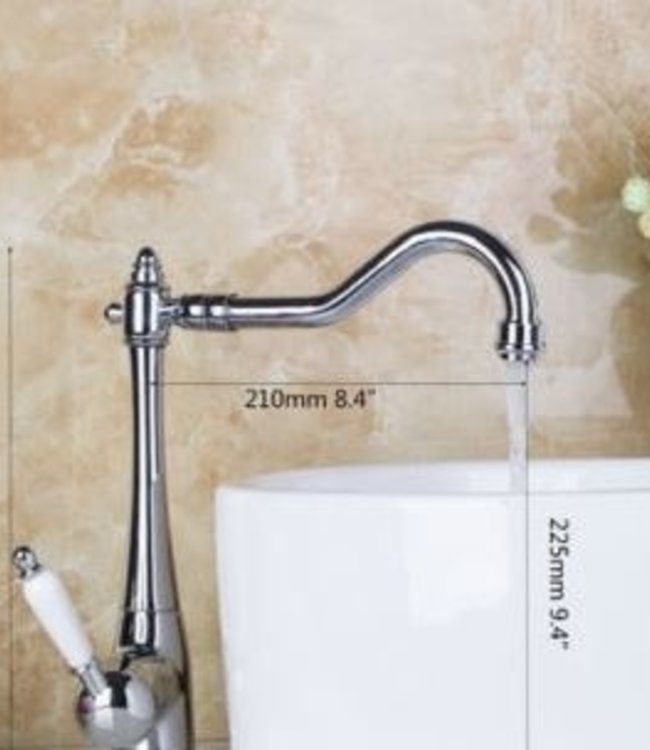 Rene Houtman Wastafelkraan Nostalgisch - Chroom