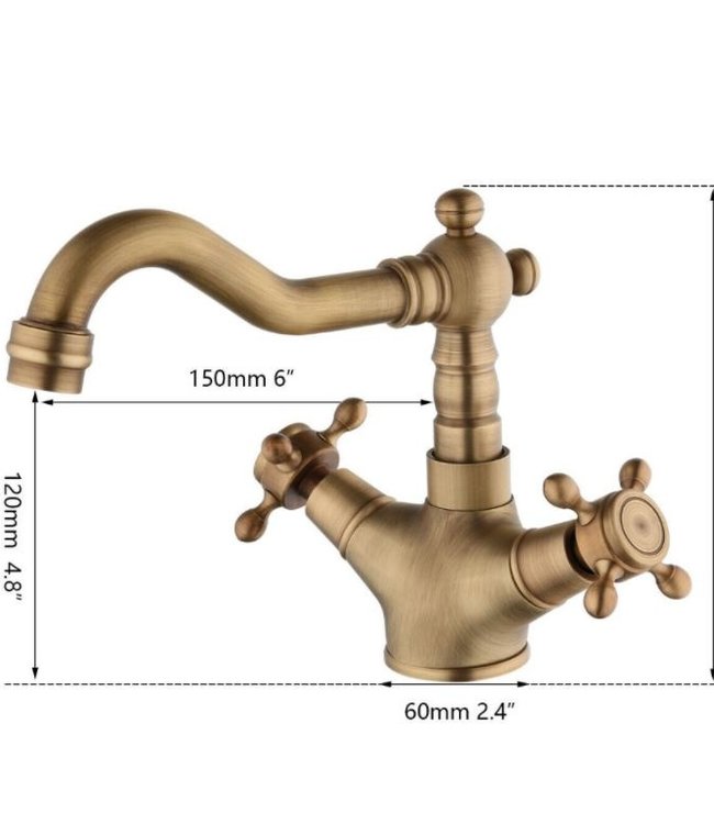 Rene Houtman Landelijke Wastafelkraan - Brons
