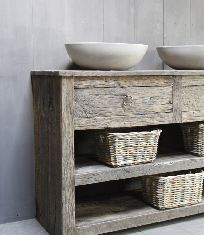 Rene Houtman Badkamermeubel Goos Oud Eiken L140xD49xH90 cm 2 lades