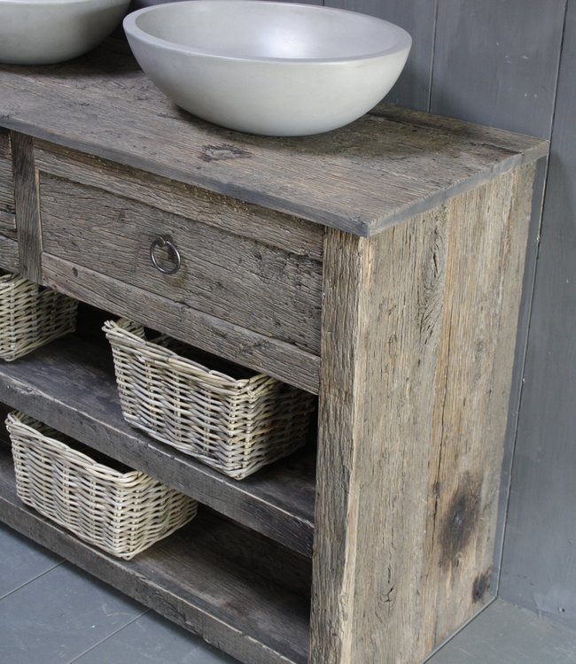 Rene Houtman Badkamermeubel Goos Oud Eiken L140xD49xH90 cm 2 lades