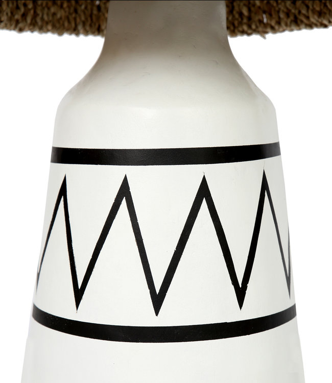 Bazar Bizar Santorini Tafellamp - Zwart, Wit & Naturel
