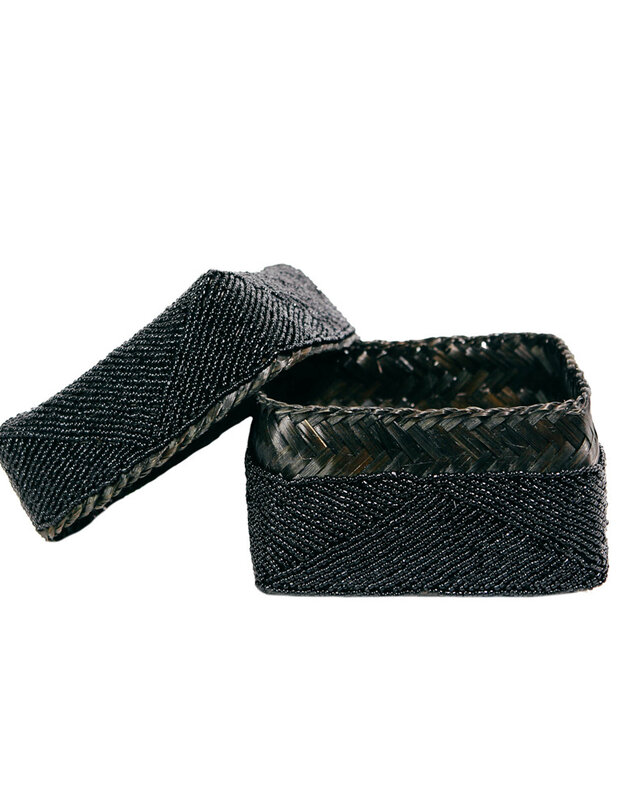 Bazar Bizar Beaded Basket - Zwart - 3 stuks