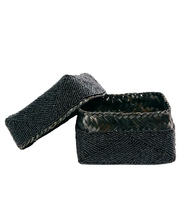 Bazar Bizar Beaded Basket - Zwart - 3 stuks