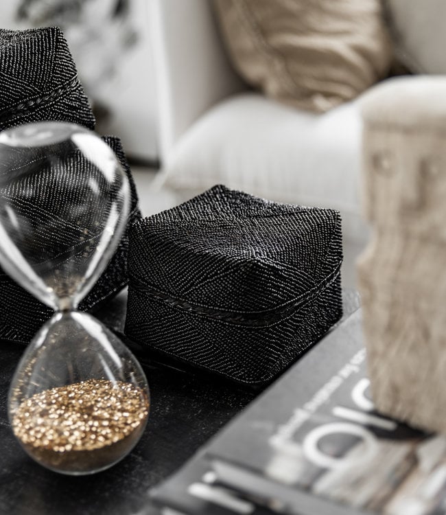 Bazar Bizar Beaded Basket - Zwart - 3 stuks