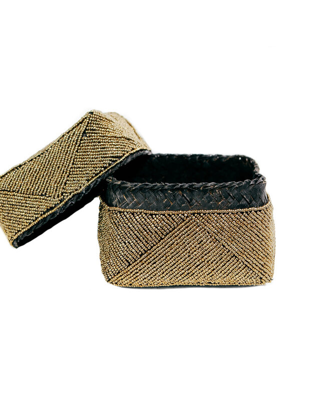 Bazar Bizar Beaded Basket - Goud - 3 stuks