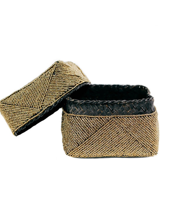 Bazar Bizar Beaded Basket - Goud - 3 stuks