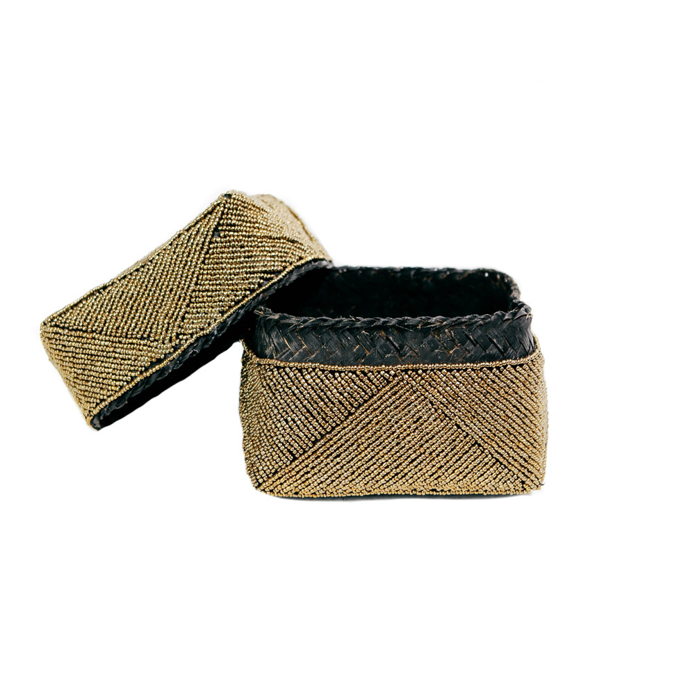 Bazar Bizar Beaded Basket - Goud - 3 stuks