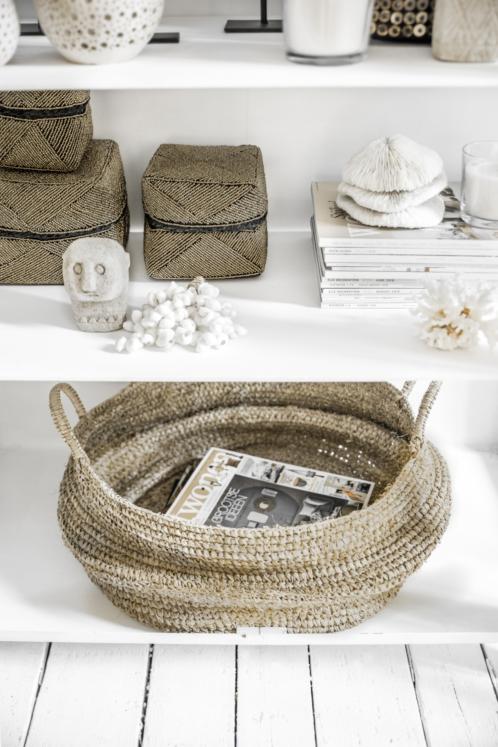 Bazar Bizar Beaded Basket - Goud - 3 stuks