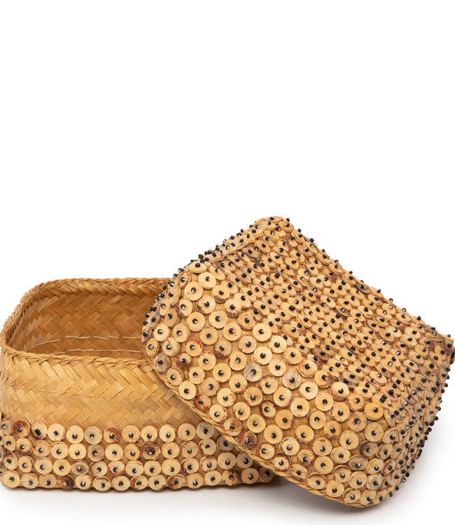 Bazar Bizar Coconut Shell Square Basket - Naturel - 2 stuks