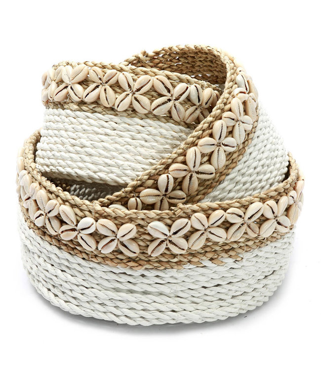 Bazar Bizar White Sunday Baskets - Wit Naturel - 3 Stuks