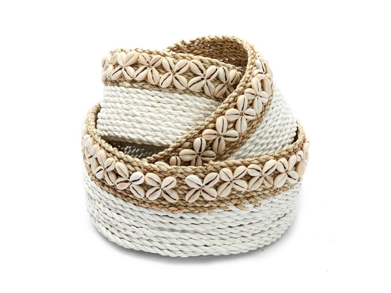Bazar Bizar White Sunday Baskets - Wit Naturel - 3 Stuks