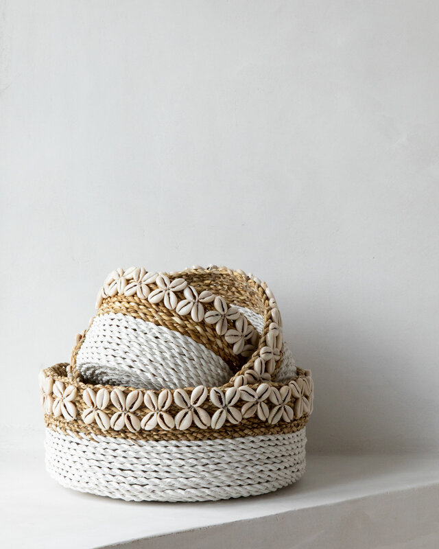 Bazar Bizar White Sunday Baskets - Wit Naturel - 3 Stuks