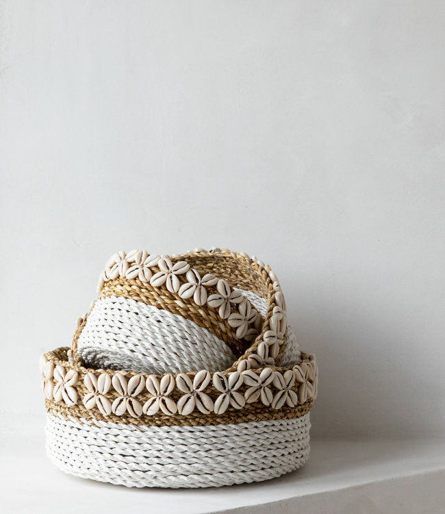 Bazar Bizar White Sunday Baskets - Wit Naturel - 3 Stuks
