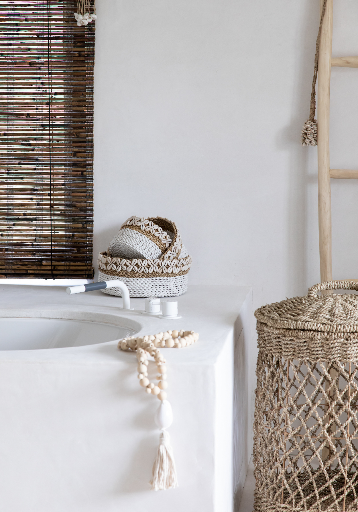 Bazar Bizar White Sunday Baskets - Wit Naturel - 3 Stuks
