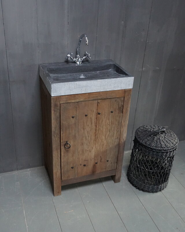 Rene Houtman Landelijk toiletmeubel/Badkamermeubel Jinte Oud Hout