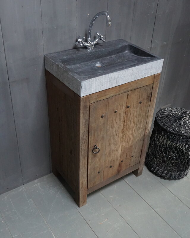Rene Houtman Landelijk toiletmeubel/Badkamermeubel Jinte Oud Hout