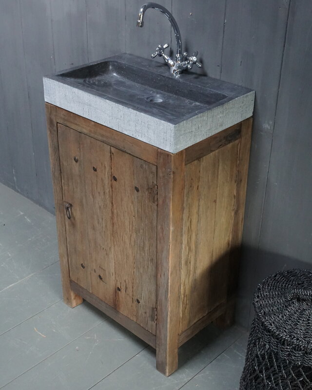 Rene Houtman Landelijk toiletmeubel/Badkamermeubel Jinte Oud Hout
