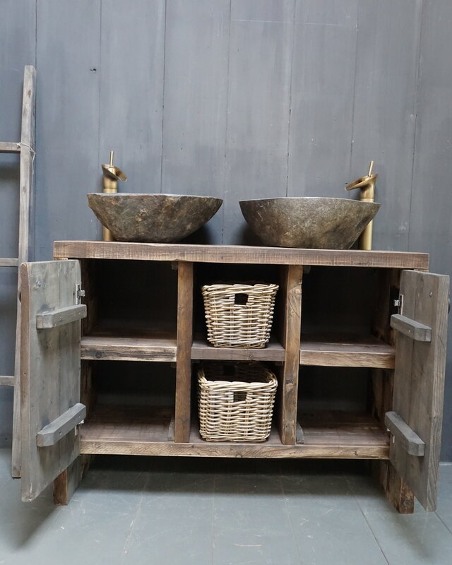 Rene Houtman Badkamermeubel Sanne Landelijk Wagondelen - Kies maat 100-150 cm