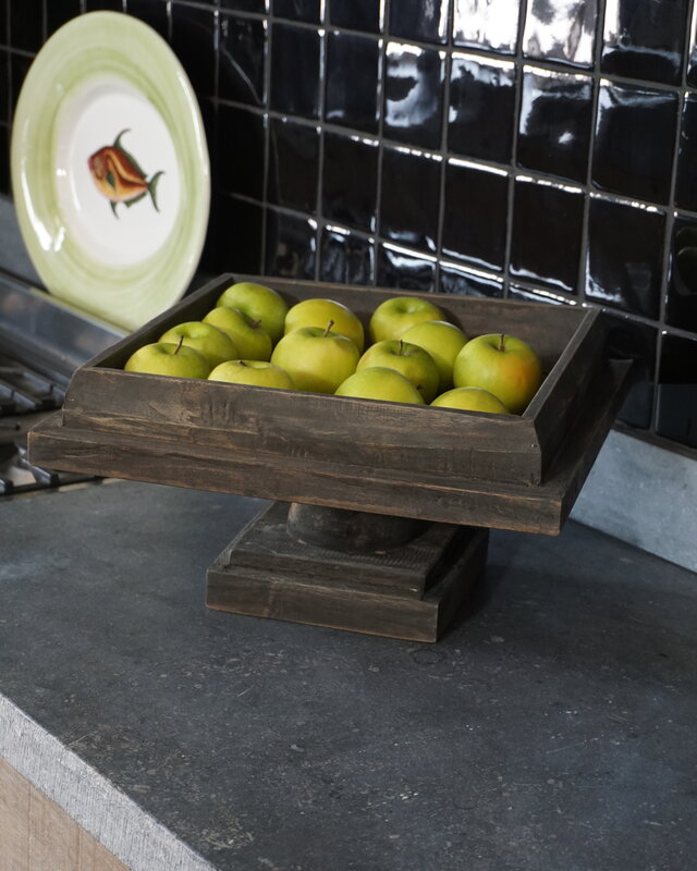 Rene Houtman Houten Tray Op Voet L40 x B40 x H22 cm