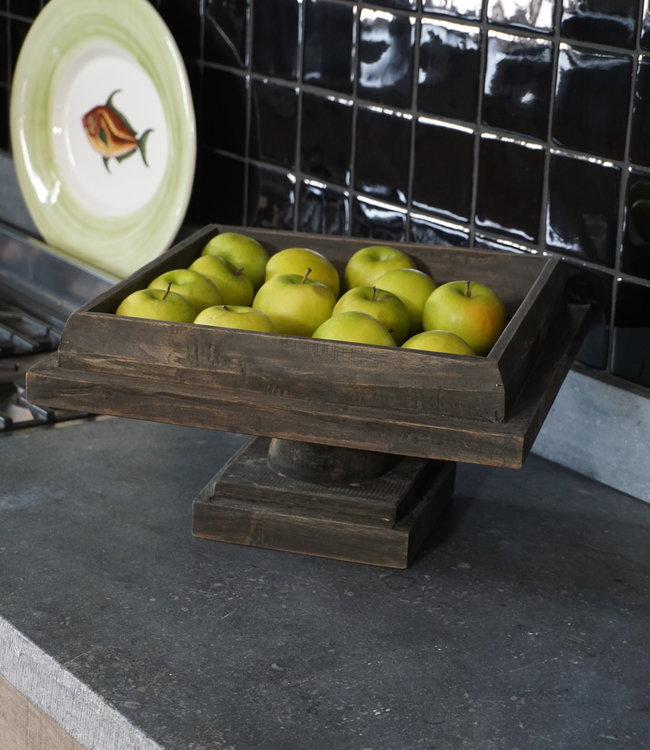 Rene Houtman Houten Tray Op Voet L40 x B40 x H22 cm