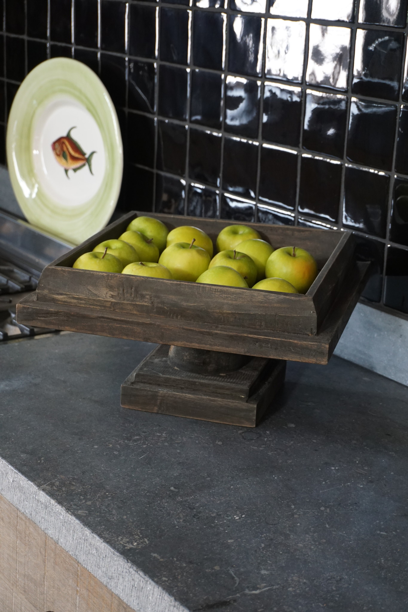 Rene Houtman Houten Tray Op Voet L40 x B40 x H22 cm