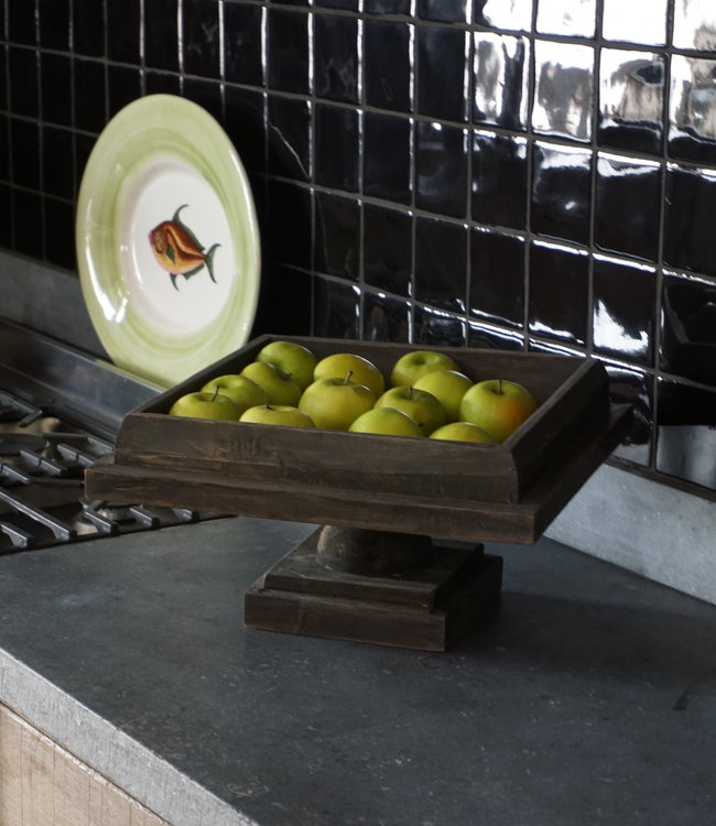 Rene Houtman Houten Tray Op Voet L40 x B40 x H22 cm