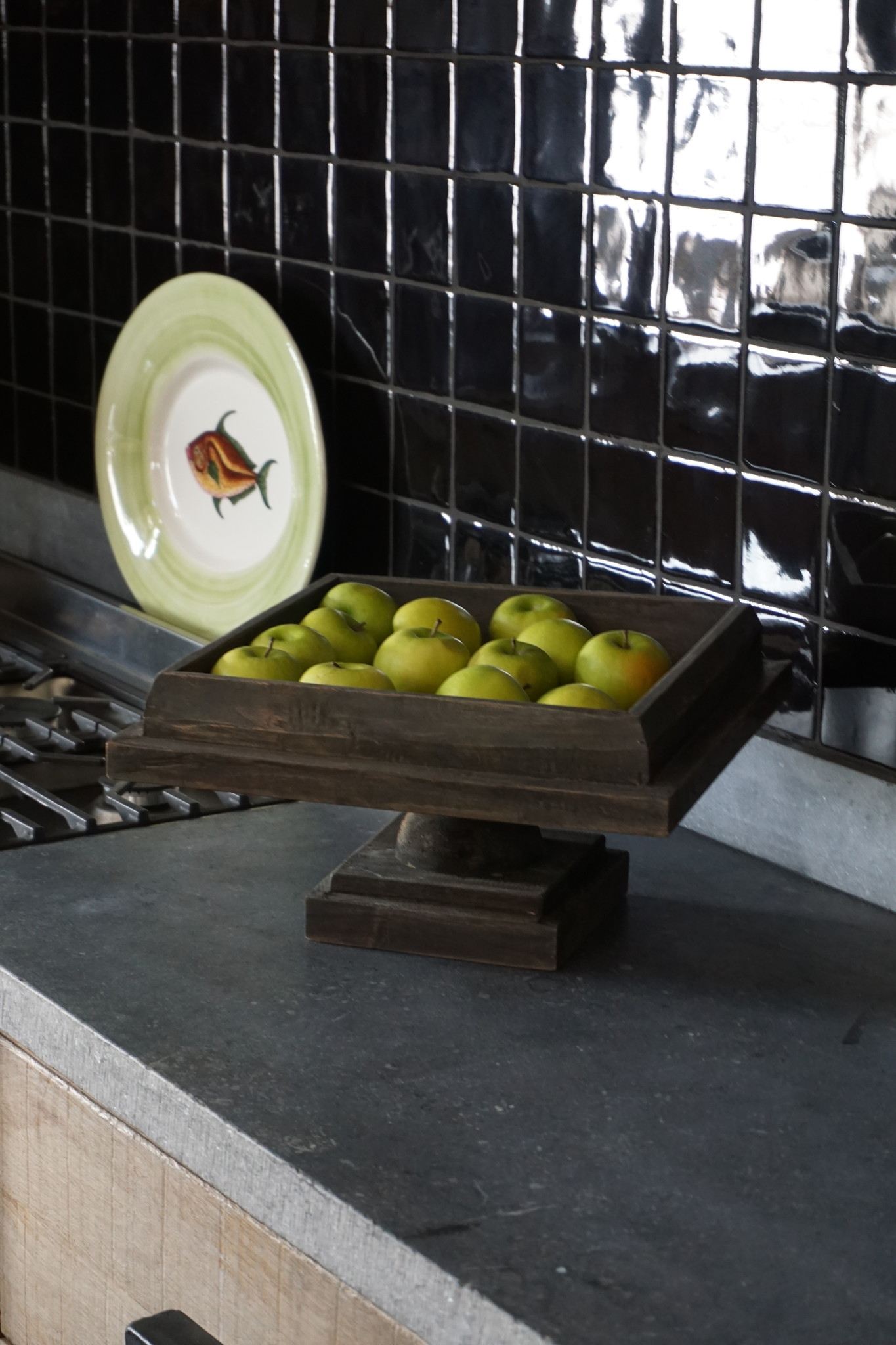 Rene Houtman Houten Tray Op Voet L40 x B40 x H22 cm