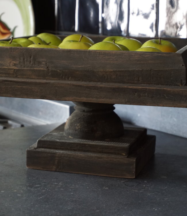 Rene Houtman Houten Tray Op Voet L40 x B40 x H22 cm