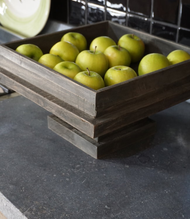 Rene Houtman Houten Tray Op Voet L40 x B40 x H22 cm