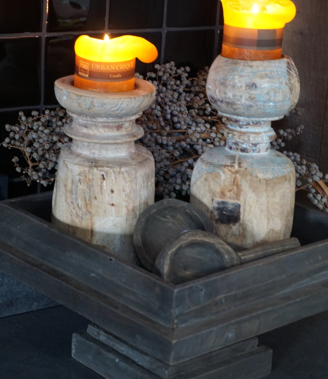 Rene Houtman Houten Tray Op Voet L40 x B40 x H22 cm