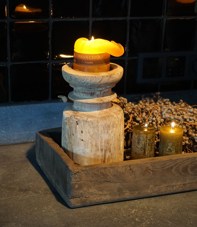 Rene Houtman Oud Houten Serveerbak L70 x B25 x H8 cm