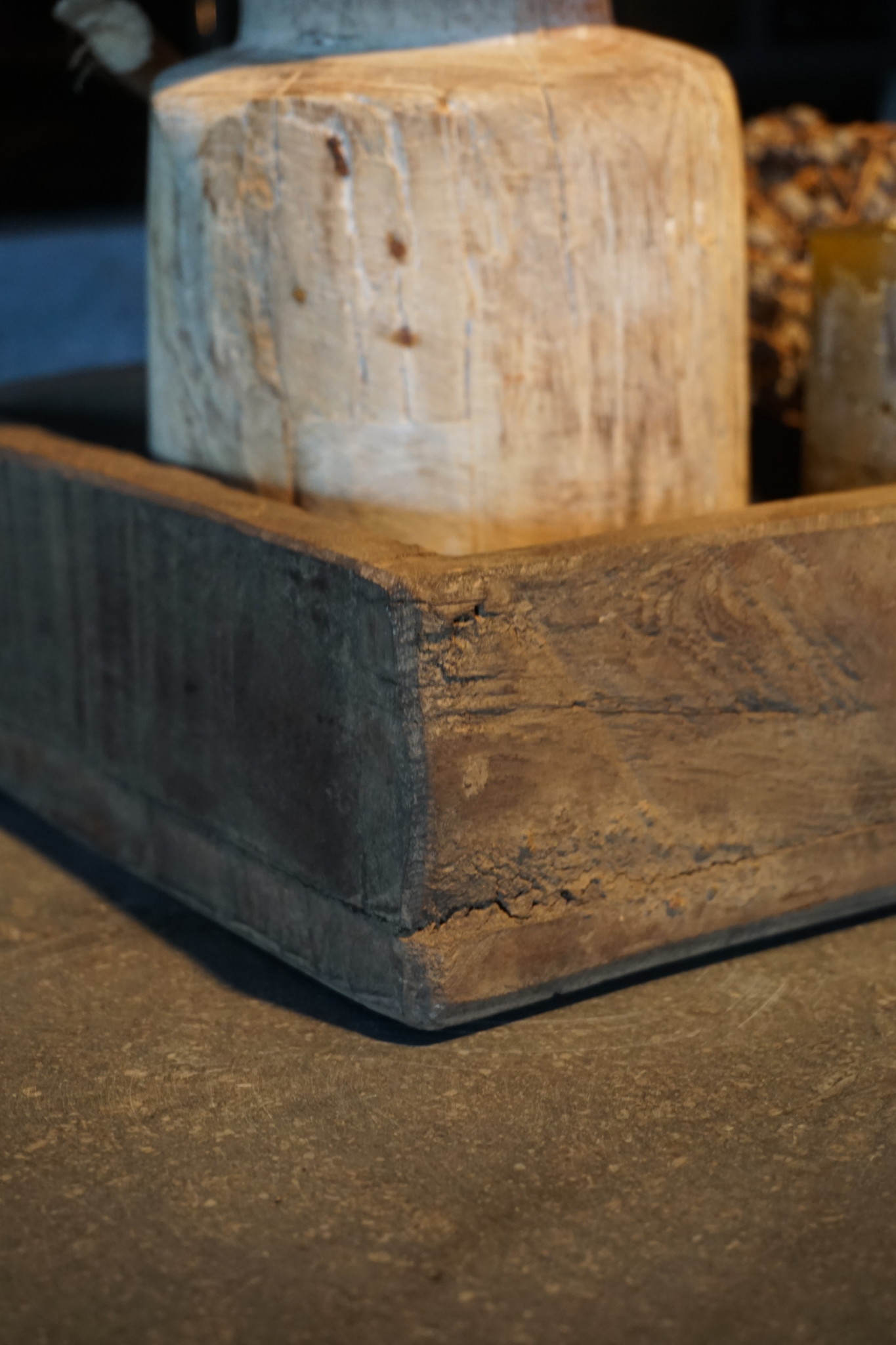 Rene Houtman Oud Houten Serveerbak L70 x B25 x H8 cm
