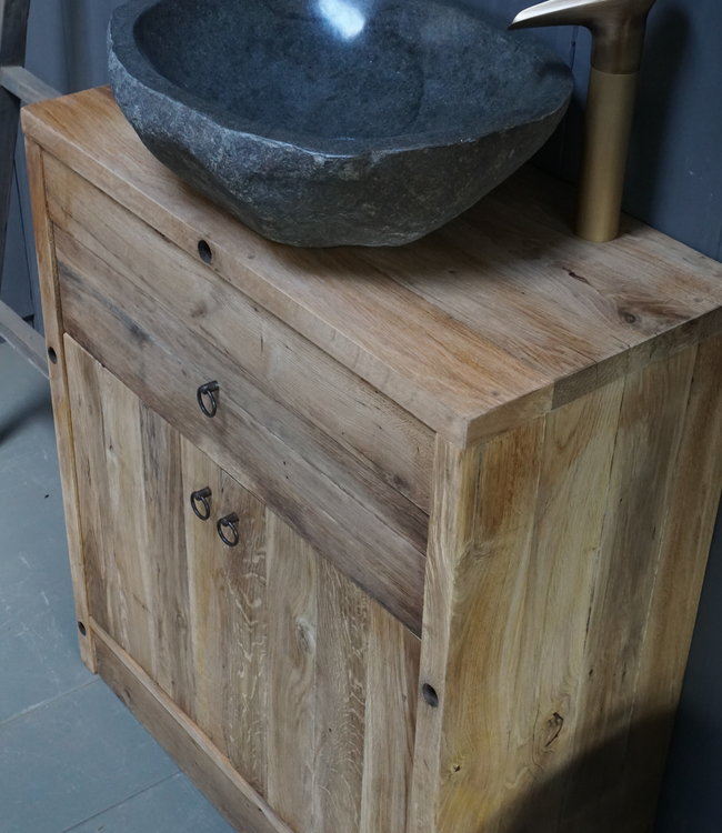 Rene Houtman Badkamermeubel Hendrikje Wagondelen Geschaafd 90x90 cm