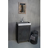 Landelijk toiletmeubel/Badkamermeubel Brady Zwart Oud Hout