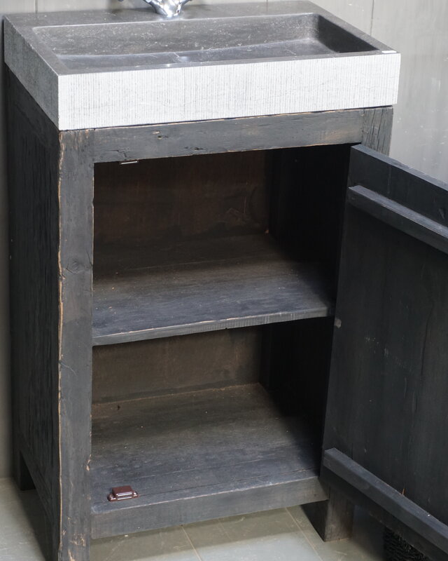 Rene Houtman Landelijk toiletmeubel/Badkamermeubel Brady Zwart Oud Hout