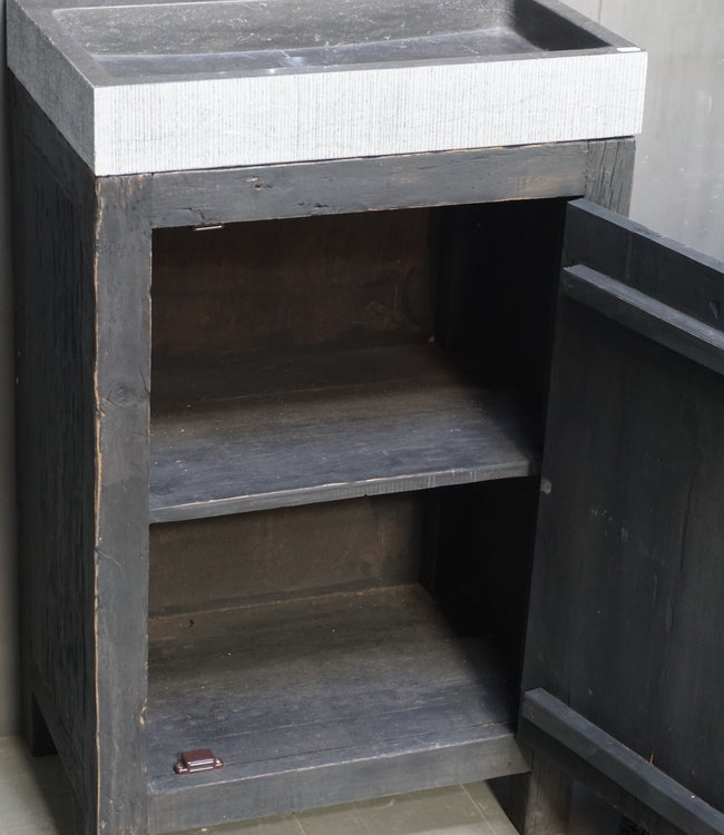 Rene Houtman Landelijk toiletmeubel/Badkamermeubel Brady Zwart Oud Hout