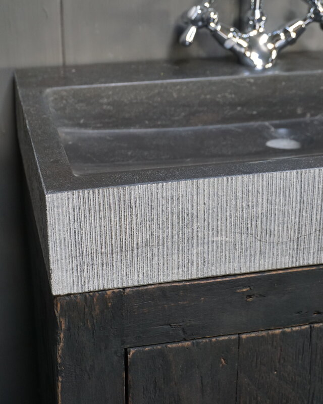 Rene Houtman Landelijk toiletmeubel/Badkamermeubel Brady Zwart Oud Hout