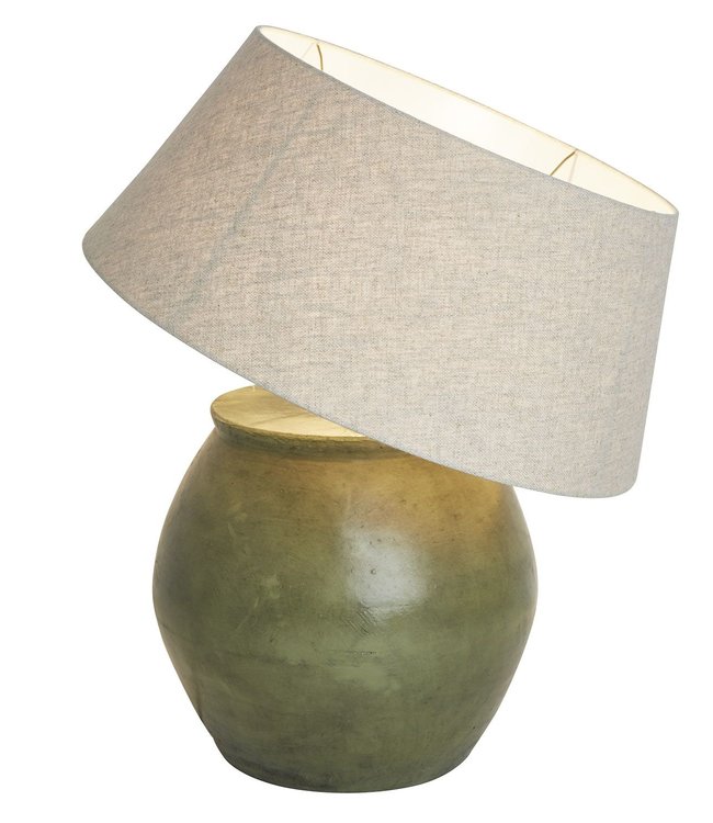 Frezoli Disio Tafellamp - Oud Groen - H36 cm