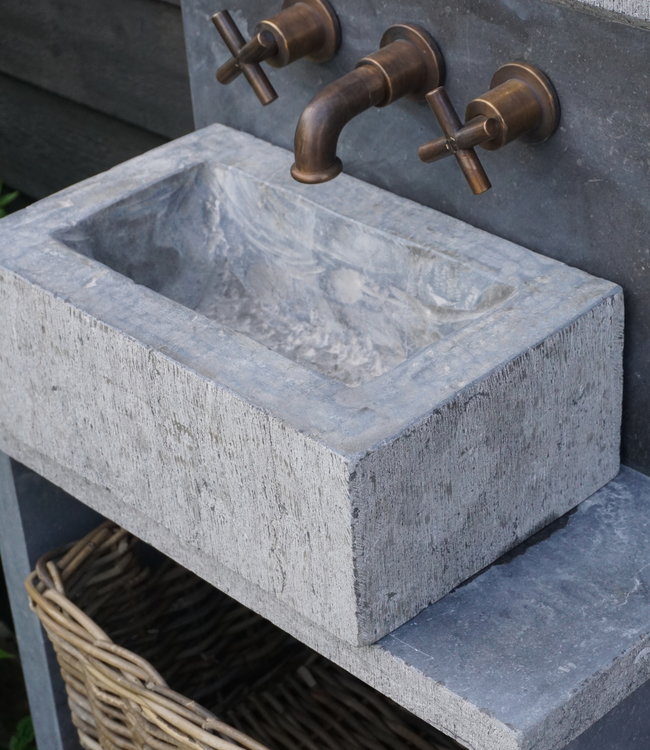 Rene Houtman Wastafelmengkraan Aaf 3-gats Nostalgisch Muurbevestigd Kruiskop Brons