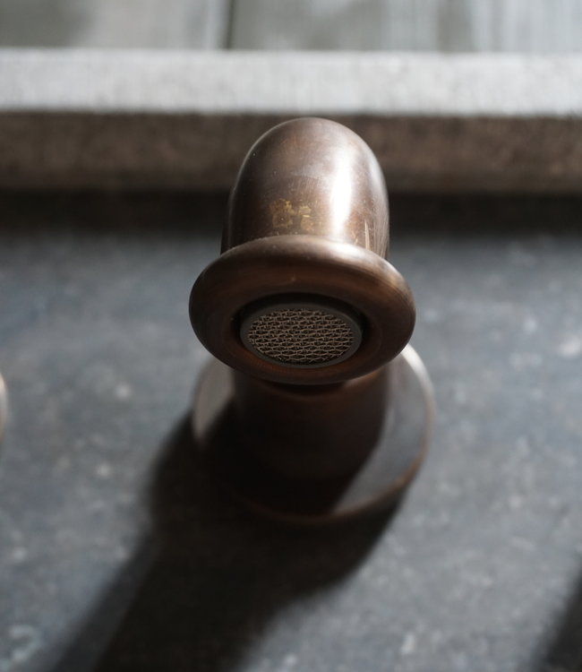 Rene Houtman Wastafelmengkraan Aaf 3-gats Nostalgisch Muurbevestigd Kruiskop Brons