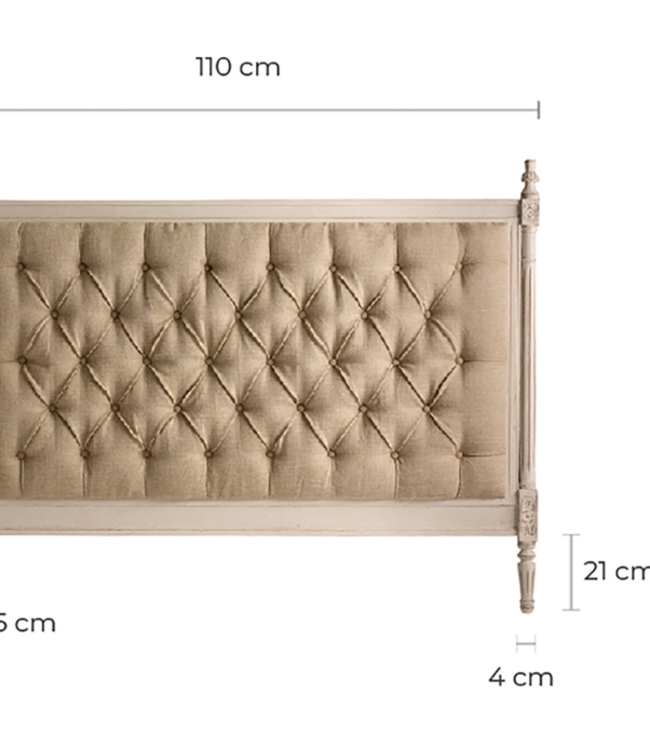 Rene Houtman Hoofdbord Cepoy 160x10x122 cm Linnen Hout