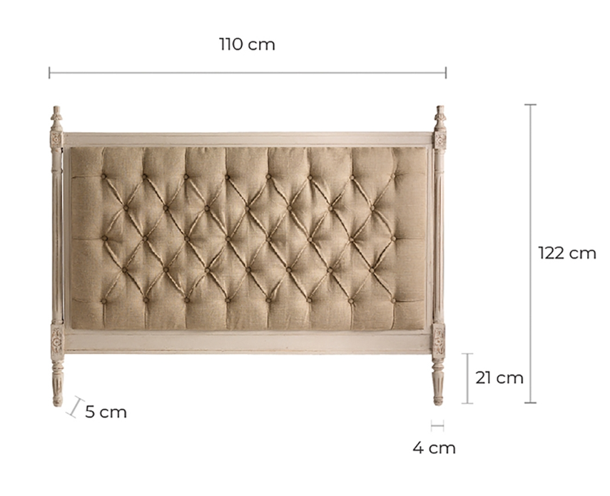Rene Houtman Hoofdbord Cepoy 160x10x122 cm Linnen Hout
