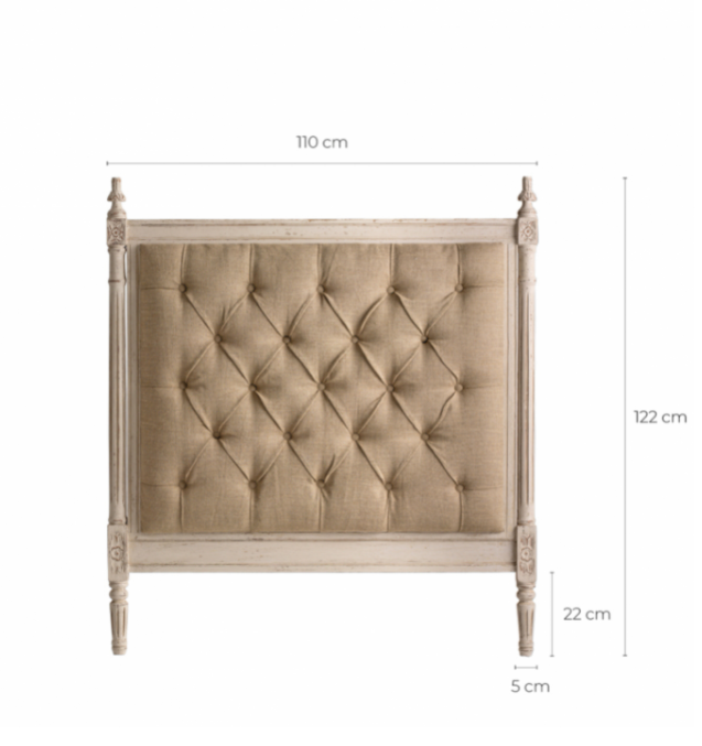 Rene Houtman Hoofdbord Cepoy 110x7x122 cm Linnen Hout